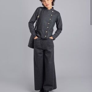 Agnès b. Gray Wool Button-Front Blazer Jacket Size 1 (Small) NWOT